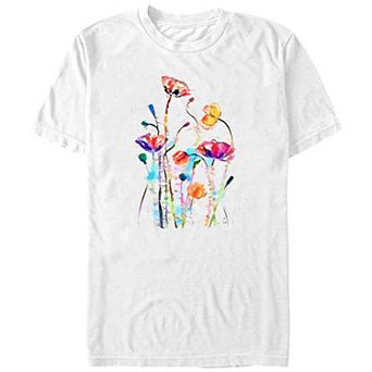 Big & Tall Vibrant Floral Art Graphic Tee