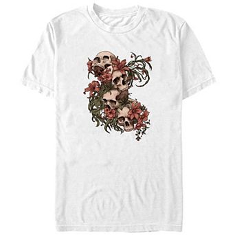Big & Tall Floral Skulls Graphic Tee