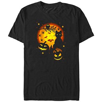 Big & Tall Halloween Night Scene Graphic Tee