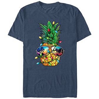 Big & Tall Pineapple Christmas Lights Graphic Tee