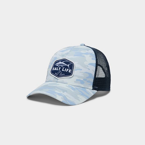 Casquette Salt Life Pêche – Bleu – Taille Unique – Snapback Maille