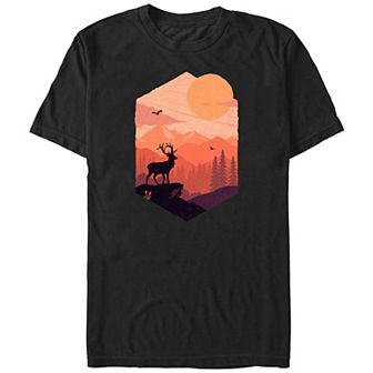 Big & Tall Forest Sun Setting Graphic Tee