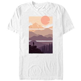 Big & Tall Mountain Range View Graphic Tee