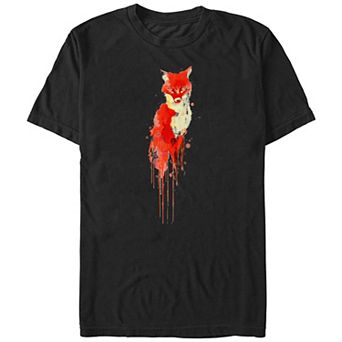Big & Tall Red Fox Dripping Painting Graphic Tee