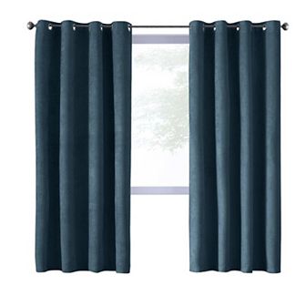 Navar Faux Suede Textured Blackout Window Treatment Grommet Curtain Panel For Bedroom Livingroom