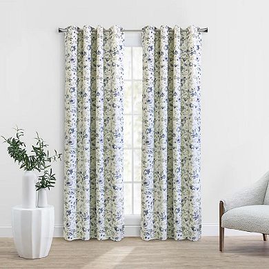 Flora Blackout Grommet Privacy Sound Dampening Curtain Panel For Livingroom Bedroom