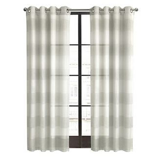Smooth Textured Brighten Space Sheer Panel Grommet Curtain Panel