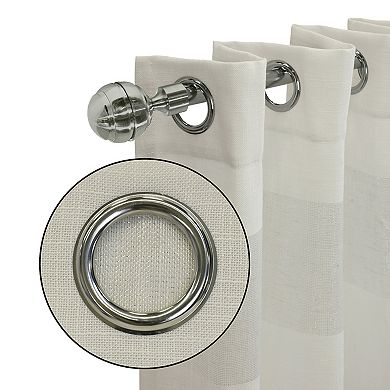 Smooth Textured Brighten Space Sheer Panel Grommet Curtain Panel