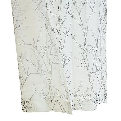 Liberty Whimsical Branch Motif Light Filtering Grommet Curtain Panel For Livingroom