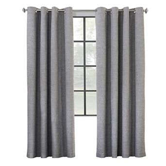 Light Filtering Provide Daytime Privacy Woven Textured Pattern Grommet Curtain Panel