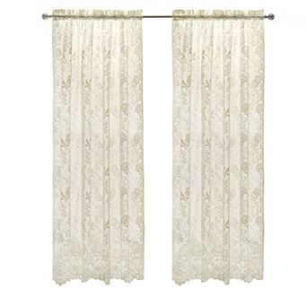 Rod Pocket Timeless And Naturalistic Floral Designs Selvedge Sides Curtain Panel