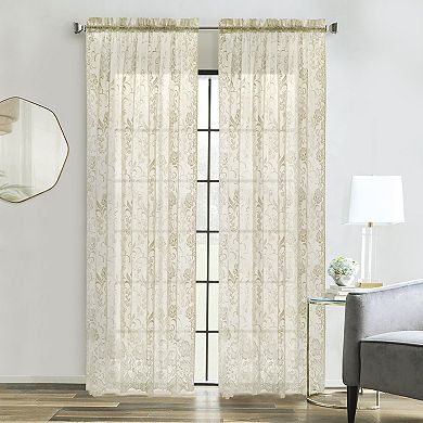 Rod Pocket Timeless And Naturalistic Floral Designs Selvedge Sides Curtain Panel
