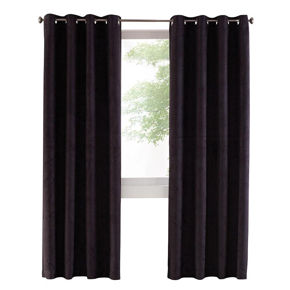 Navar Blackout Suede Textured Window Treatment Grommet Curtain Panel ...