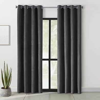 Navar Blackout Suede Textured Window Treatment Grommet Curtain Panel For Bedroom Livingroom