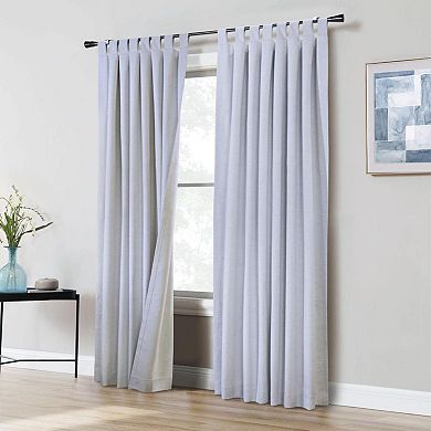 Ventura Blackout Window Treatment Tab Top Curtain Panel For Bedroom Livingroom