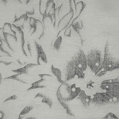 Kyoto Floral Print Soothing Tones Light Filtering Grommet Curtain Panel For Bedroom