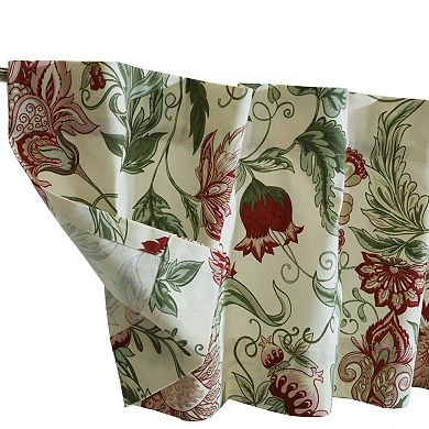 Jacobean Garden Light Filtering Window Treatment Dual Header Valance For Bedroom Livingroom