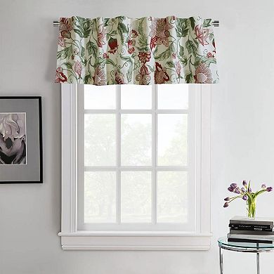 Jacobean Garden Light Filtering Window Treatment Dual Header Valance For Bedroom Livingroom