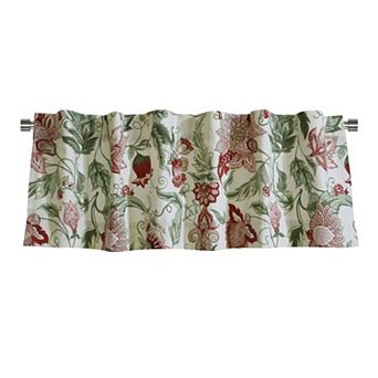 Jacobean Garden Light Filtering Window Treatment Dual Header Valance For Bedroom Livingroom