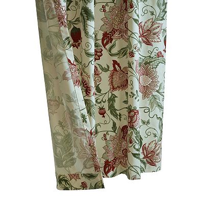Jacobean Garden Jacobean Print Design Light Filtering Dual Header Curtain Panel For Livingroom