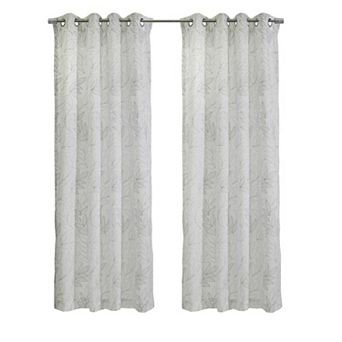 Valentina Sheer Window Treatment Tone On Tone Motif Grommet Curtain Panel For Bedroom Livingroom
