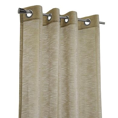 Boucle Raised Slub Texture Exclusive Sheer Grommet Curtain Panel