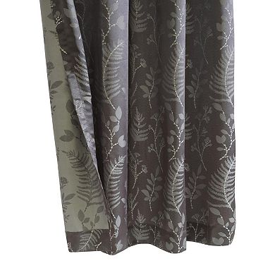 Botanical Inspired Jacquard Pattern Light Filtering Grommet Curtain Panel