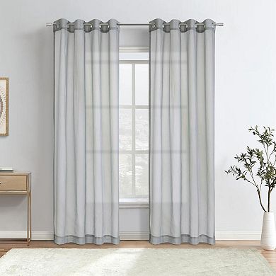 Luna Light Filtering Grommet Lightweight Solid Dolly Fabric Curtain Panel For Livingroom