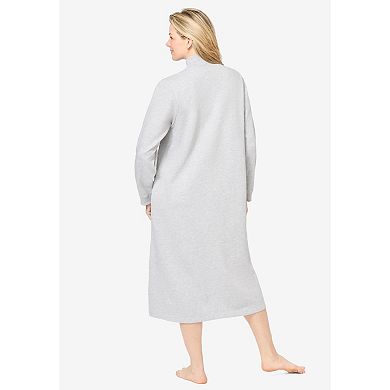 Only Necessities Plus Size Fleece Snap-Front Robe