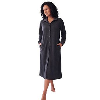 Only Necessities Plus Size Fleece Snap-Front Robe