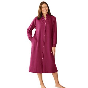 Only Necessities Plus Size Fleece Snap-Front Robe
