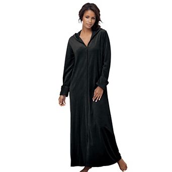 Dreams & Co. Plus Size Dreams & Co Hooded Velour Robe