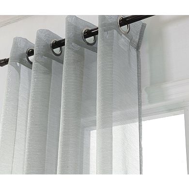 Ramallah Lonnie Grommet Curtain Panel - 54x90", Silver