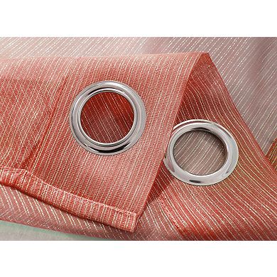 Ramallah Lonnie Grommet Curtain Panel - 54x90", Coral