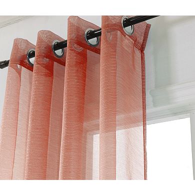 Ramallah Lonnie Grommet Curtain Panel - 54x90", Coral