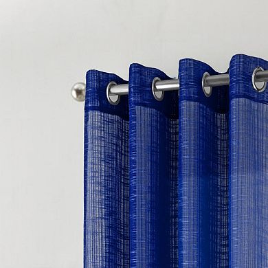 Dexter Linen Texture Grommet Sheer Light Filtering Window Curtain Panel