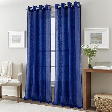 Dexter Linen Texture Grommet Sheer Light Filtering Window Curtain Panel