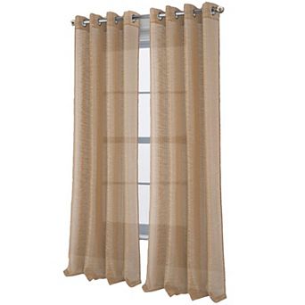 Dexter Linen Texture Grommet Sheer Light Filtering Window Curtain Panel