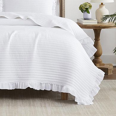 Carla 3 Pieces Washed Stitched Lightweight Quilts Set For Bedding
