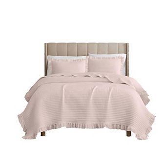 Carla 3 pc Washed Stitched Lightweight Quilts Set For Bedding