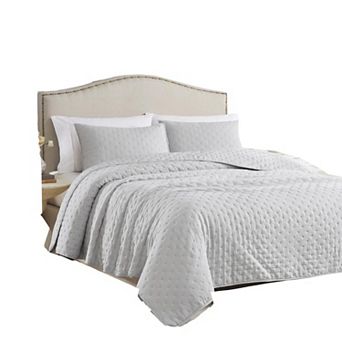 Carla 3 pc Washed Stitched Lightweight Quilts Set For Bedding