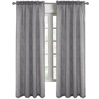 Pearl Emb Metallic Doily Rod Pocket Room Darkening Window Curtain Panel For Bedroom