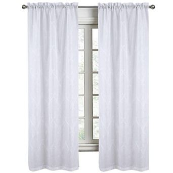 Pearl Emb Metallic Doily Rod Pocket Room Darkening Window Curtain Panel For Bedroom