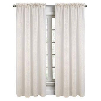 Andrea Emb Metallic Doily Rod Pocket Room Darkening Curtain Panels For Bedroom
