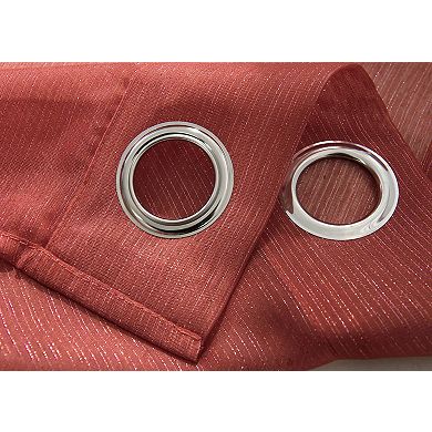 Ramallah Lonnie Grommet Curtain Panel - 54x90", Red