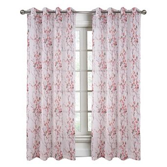 Amelia Printed Doily Grommet Light Filtering Curtain Panels For Bedroom