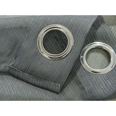 Ramallah Lonnie Grommet Curtain Panel - 54x90", Charcoal