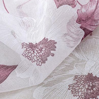 Jillian Rubber Doily Grommet Light Filtering Window Curtains For Bedroom