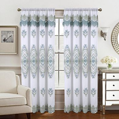 Dayton Emb Attached Valance Backing Blackout Window Curtains