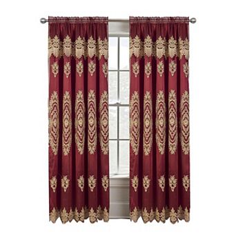 Dayton Emb Attached Valance Backing Blackout Window Curtains